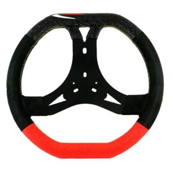 Steering Wheel CRG Suede Flat Top/Bottom Black/Orange 340 mm