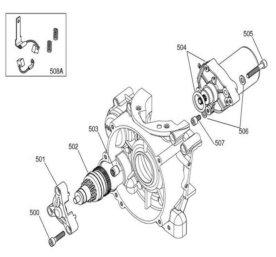 IAME X30 Starter Motor Assembly Schematic Diagram
