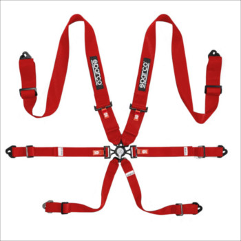 Harness Sparco 6 Point 3 Inch With Steel Adjusters Red (4834HPDRAC)